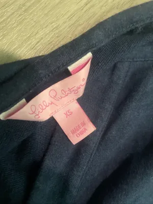 Lilly Pulitzer Navy V-Notch Pullover Top thumbnail 2