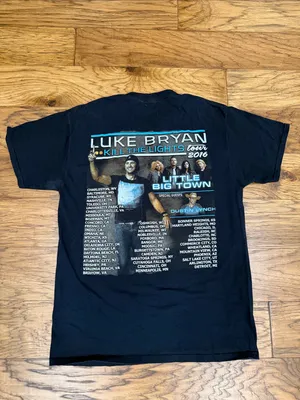 Luke Bryan 2016 Kill the Light Tour Unisex Tshirt see measurments thumbnail 2