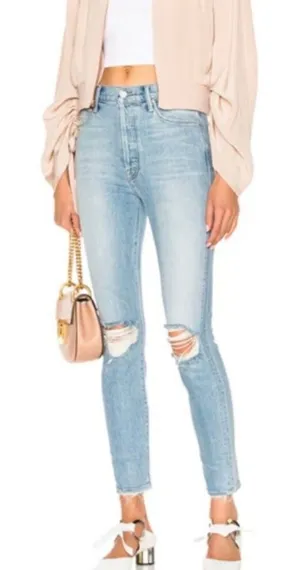 Mother X Miranda Kerr Easy Does It Ankle Skinny Jeans thumbnail 1
