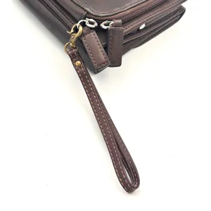 Vintage‎ Fossil Brown Leather Crossbody Organizer Wallet Bag Kiss Lock Y2K thumbnail 15