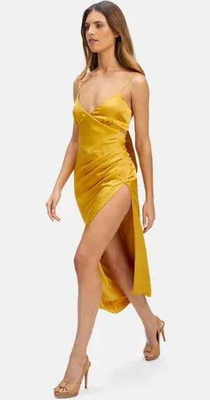NWT BARDOT SEKA MIDI DRESS IN SUNSET Size 2 thumbnail 4