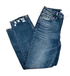 NWT Flying Monkey Stunned Straight Leg Jeans Size 27 Distressed Dark‎ Wash thumbnail 1