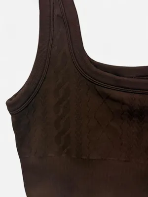 Target Joylab brown sports bra/cropped tank top with subtle textured diamond pattern #activewear #fitness thumbnail 3