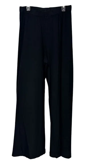 Womens SKIMS Black Ribbed Modal Wide Leg High Waisted Lounge Pants Small thumbnail 1