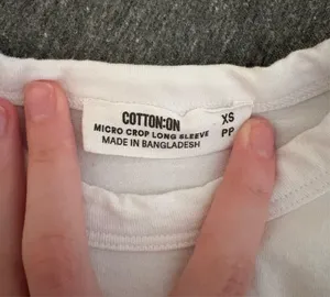 Cotton On Micro Crop Long Sleeve White thumbnail 2