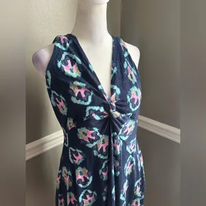 Nic + Zoe Batic Dress L Blue Ocean Batik Jersey Lined‎ Stretch Beach Coastal L thumbnail 3