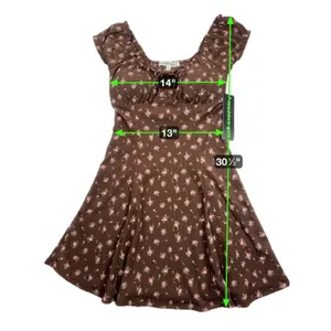 NEW Madden Girl‎ Brown Pink Floral Fit and Flare Dress Juniors Small Cottagecore thumbnail 7