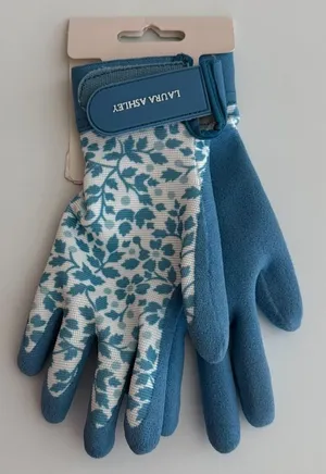 Laura Ashley nwt size small Blue Floral Garden Gloves thumbnail 1