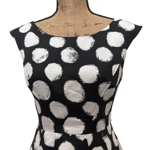 Eliza J Polka Dot Fit Flare Dress Sleeveless Black‎ White Retro Pinup Size 4 thumbnail 2