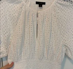 J. CREW Provence Smocked-Waist Midi Dress in Eyelet XS thumbnail 5
