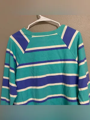 Wildfox Blue Striped Pullover Sweater & Shorts Loungewear Set Womens Size Medium thumbnail 7