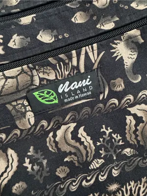 Crossbody Purse Bag Island Sea sea Turtles Shells Coral Lightweight Fabric Black thumbnail 3