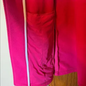 FOOTJOY Fleece Jacket‎ Women Medium Hot Pink Asymmetrical Zip Thumbholes Golf thumbnail 9