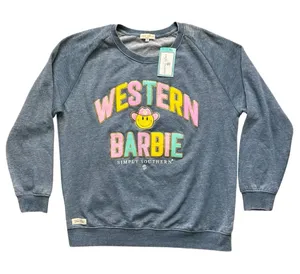 Simply Southern Western Barbie Sweatshirt Blue Pullover Graphic Women’s Medium thumbnail 1