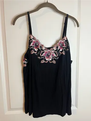 Soma Lined Fairy Delicate Floral Embroidery Adjustable Soft Camisole Top Size XL thumbnail 3