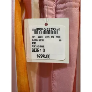 NWT Club Monaco Amirra Maxi 100% Silk Dress Pink Striped Sleeveless Sundress thumbnail 4