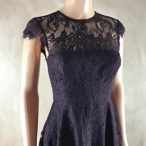 BB Dakota Dark Plum Lace Fit and Flare Mini Dress Size 0 thumbnail 9