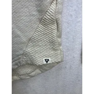 LIV Outdoor‎ Henley Sweatshirt Womens XS Cream Raw Hem Cotton Pullover Granola thumbnail 3