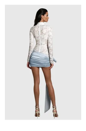 Revice Denim Bridal White Dress thumbnail 3