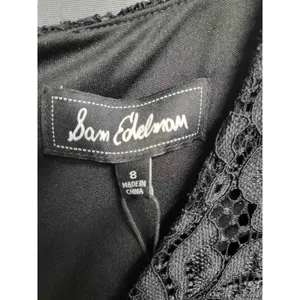 Sam Edelman Black Lace Ruffle Hem Cap Sleeves Cocktail Dress Size 8 b57 thumbnail 6