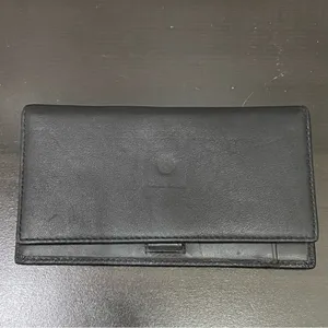 COACH Black Leather Bifold Checkbook Insert Wallet thumbnail 6