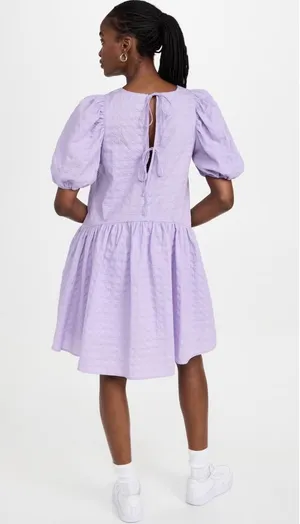 ✨ENGLISH FACTORY Back Tie Jacquard Lavender Sz Medium Dress✨ thumbnail 7