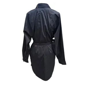 Express NWT 43P Portofino Shirt Dress Black Long Sleeve‎ Tie Waist Mini Small thumbnail 4