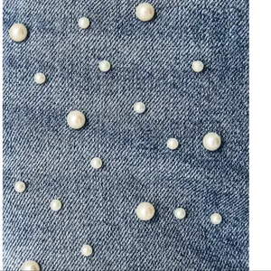 Zara Pearl Embellished Denim Mini Skirt thumbnail 2