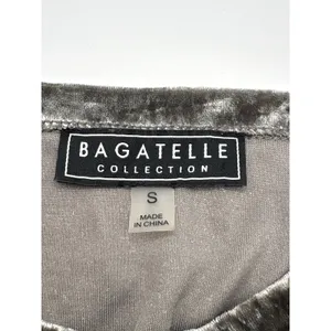 Bagatelle‎ Collection Silver Gray Crushed Velvet Pocket Tee Top Size Small thumbnail 5
