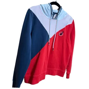 Nautica Colorblock Hoodie Women’s Medium Red Navy White Pullover 2019 thumbnail 4