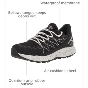 Merrell Bravada 2 Waterproof Hiking Shoes Womens 9 Black White Sneaker‎ thumbnail 2