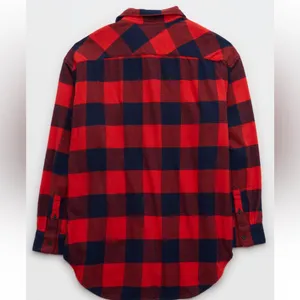 Aerie LumberJane Red & Blue Buffalo Plaid Soft Brushed Flannel Shirt - size M thumbnail 13