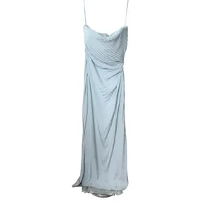 A.L.C. Frank Layla Gown Cascade Light Blue Pleated Satin Maxi Dress Size 8 thumbnail 4