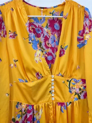 Free People Yellow Floral Maxi Duster thumbnail 5