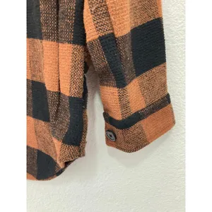 RDI Fall Western Buffalo Plaid Brown Black Oversized Shirt Jacket Shacket Small thumbnail 5