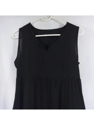 Women’s Black Sleeveless Maxi Dress Size S Casual Boho Minimalist thumbnail 2