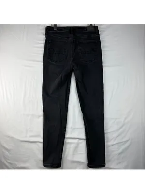 American Eagle Black High-Rise Next Level Stretch Jeggings 10 Short Denim Jeans thumbnail 2