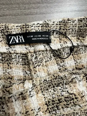 ZARA Brown Plaid Mini Skort - Button Detail thumbnail 8