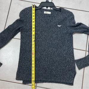 Hollister Women Pullover Knit Gray‎ v-neck sweater Size XS thumbnail 8