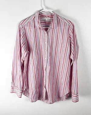 XIRENA Jordy 100% Cotton Striped Long Sleeves Button Down Top Size Small thumbnail 1