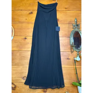 Lulus Celebratory Aesthetic Black Pleated Strapless Dress Gala Homecoming Medium thumbnail 2