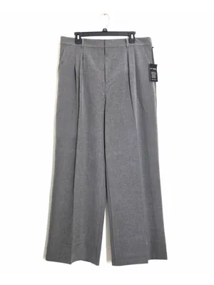NWT LOFT Versa Seasonless Stretch Double Pleat Wide Leg Pants Heather Gray Sz 14 thumbnail 6
