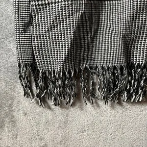 Vilagallo Checked Fringe Zip Up Wool Dress Black White Houndstooth Size 36 US‎ 4 thumbnail 7