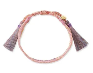 Kendra Scott "Mom" 14k Gold-Plated Friendship Woven Adjustable Bracelet in Pink thumbnail 2