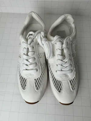 Dolce Vita White Mesh Lace-Up Sneaker with Tan Outsole thumbnail 2