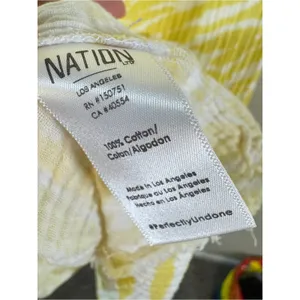 Nation LTD Yellow Animal Print Cotton Mini Dress Womens XS Casual Summer Beachy thumbnail 6