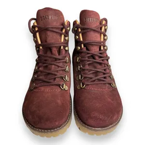 Birkenstock Women's‎ Size 7 Nubuck Leather Laced Ankle Boots Burgundy EU 38 thumbnail 2