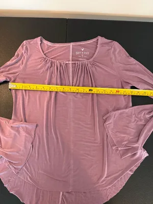 American Eagle Soft & Sexy‎ Long Sleeve Shirred Yoke Henley Tunic Top thumbnail 4