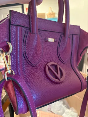Valentino Purple Leather Top-Handle Womens Bag with Detachable Strap thumbnail 1