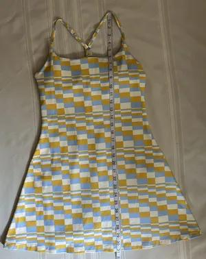 Outdoor Voices TechSweat Move Free Active Dress Size M Checkered Print Sport EUC thumbnail 9